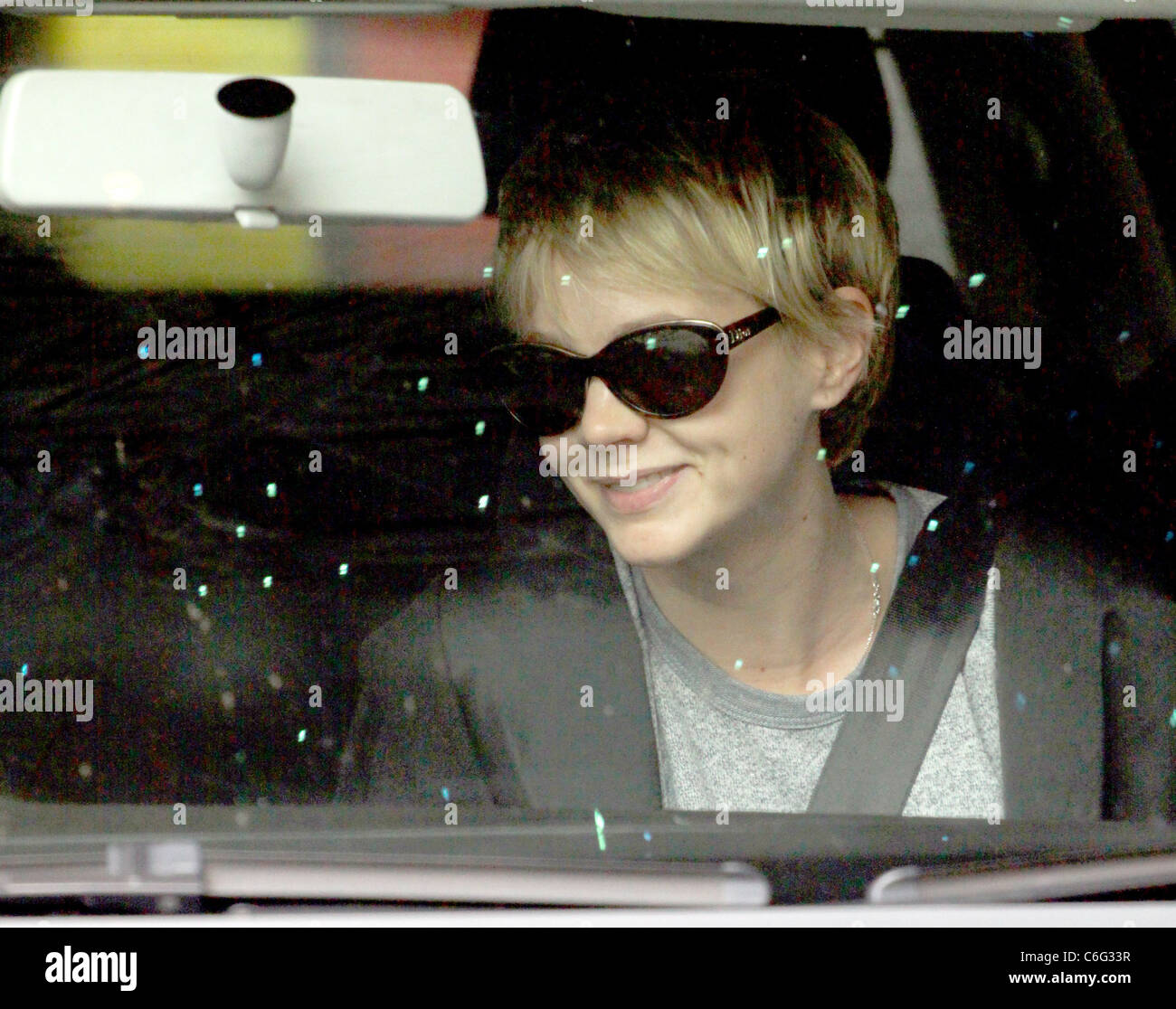 Carey Mulligan leaving her hotel wearing black sunglasses London