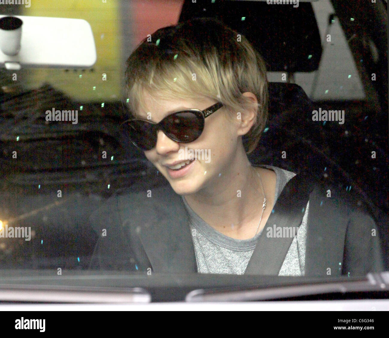 Carey Mulligan leaving her hotel wearing black sunglasses London