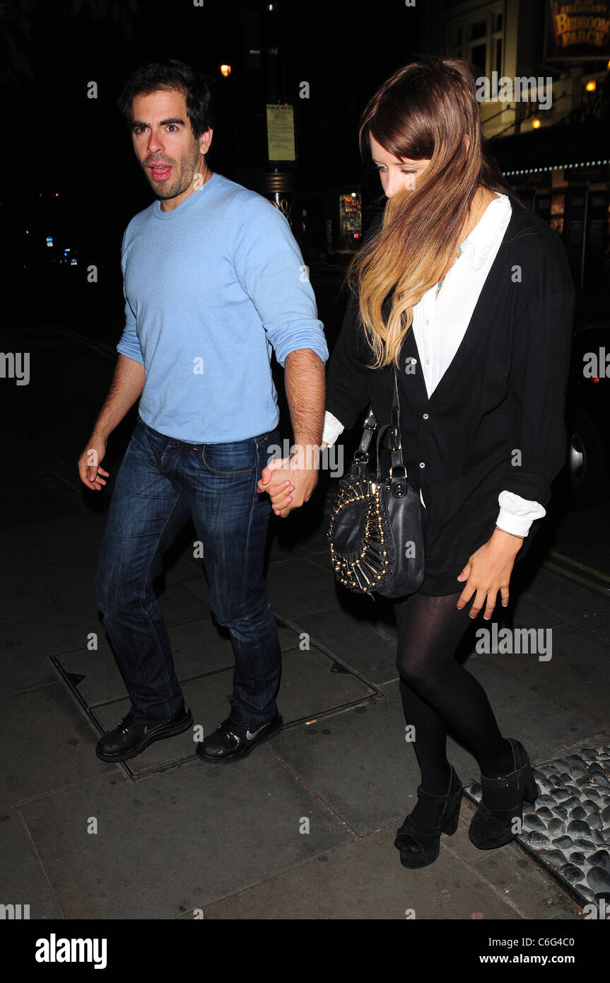 Peaches Geldof and boyfriend Eli Roth arrive holding hands at Bungalow