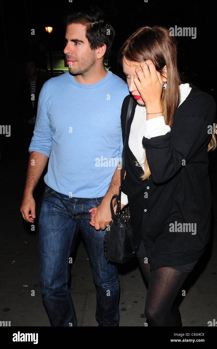 Peaches Geldof and boyfriend Eli Roth arrive holding hands at Bungalow