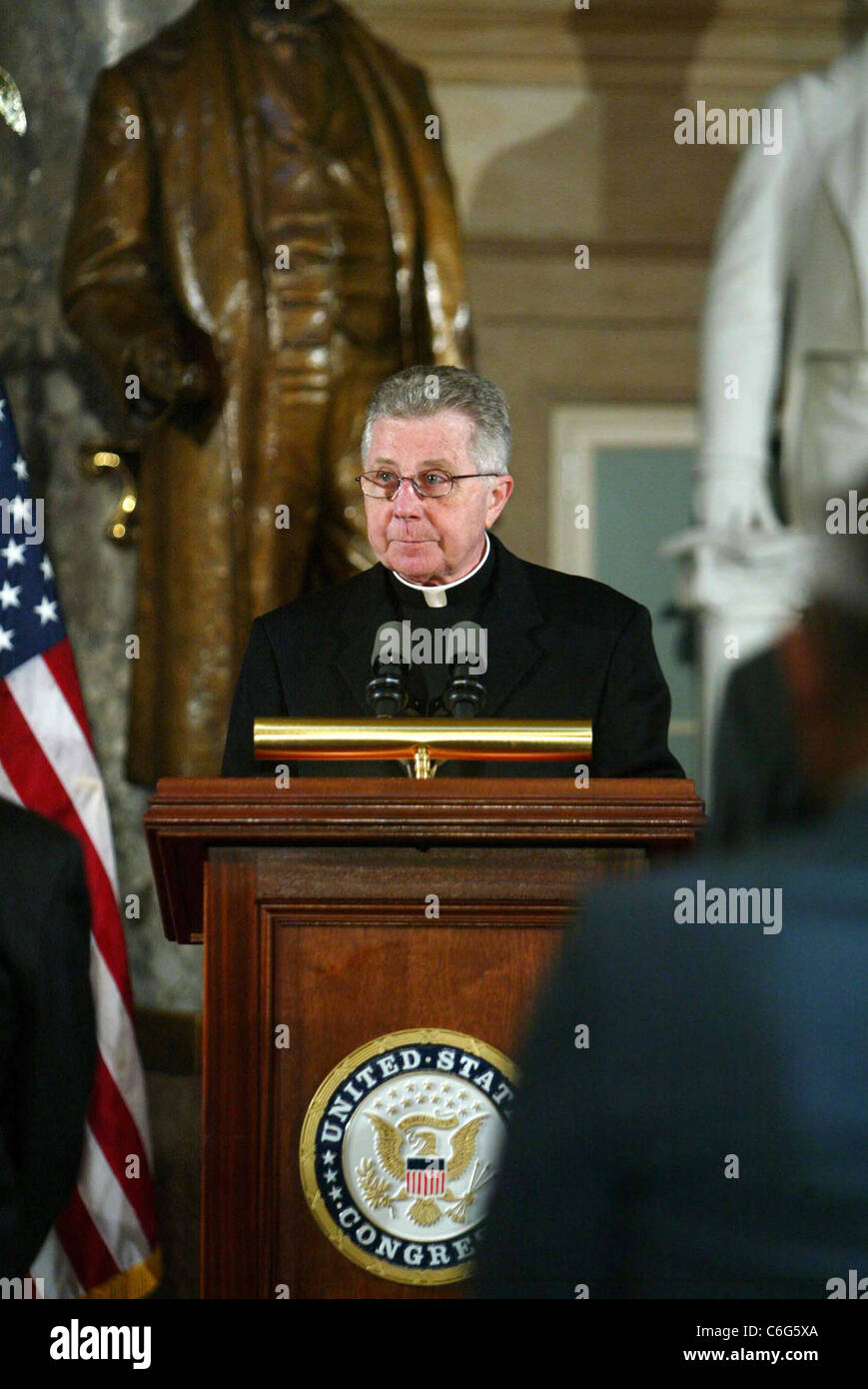 Reverend Daniel Coughlin Chaplain of the United States House of Representatives attends a memorial service for the late Stock Photo