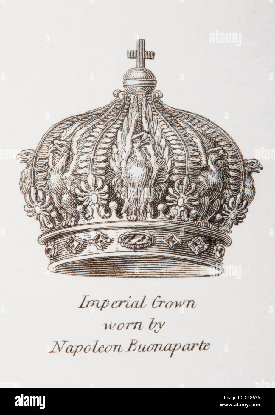 Imperial crown worn by Napoleon Bonaparte Stock Photo