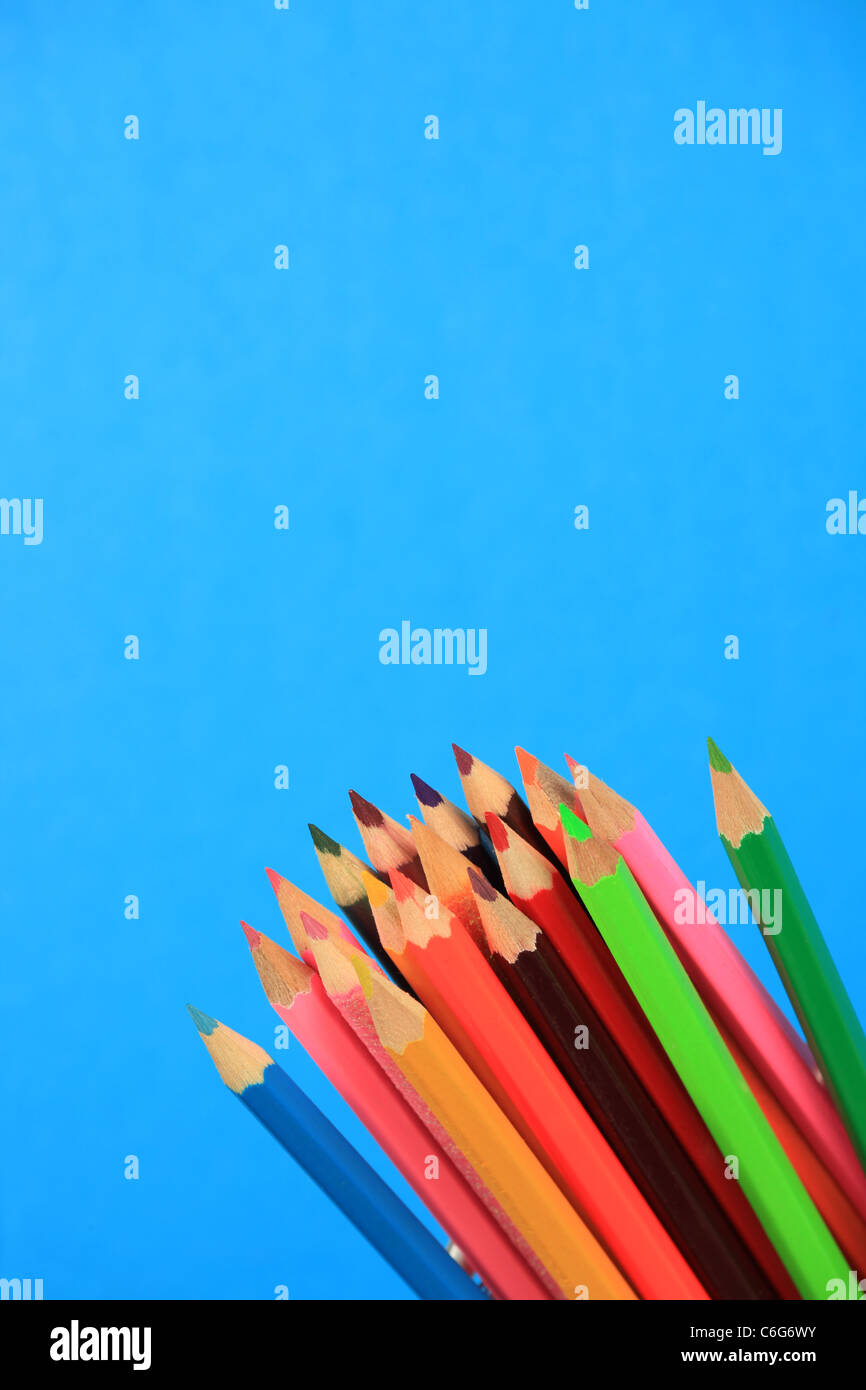 Multi-coloured pencils Stock Photo