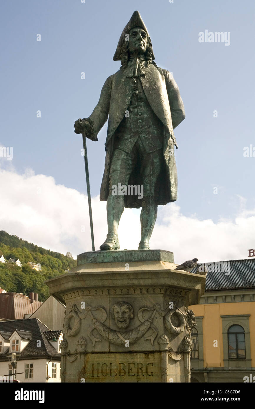 Norway bergen holberg statue Stock Photos and Images