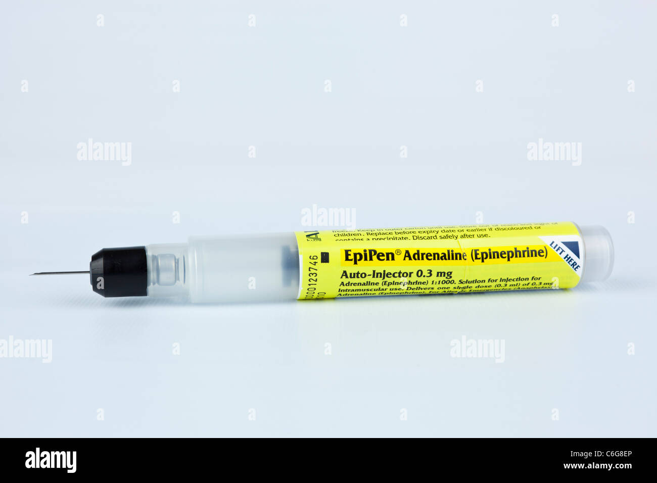 Epipen emergency adrenaline epinephrine injection pen for anaphylaxis treatment of allergic allergy reactions Stock Photo