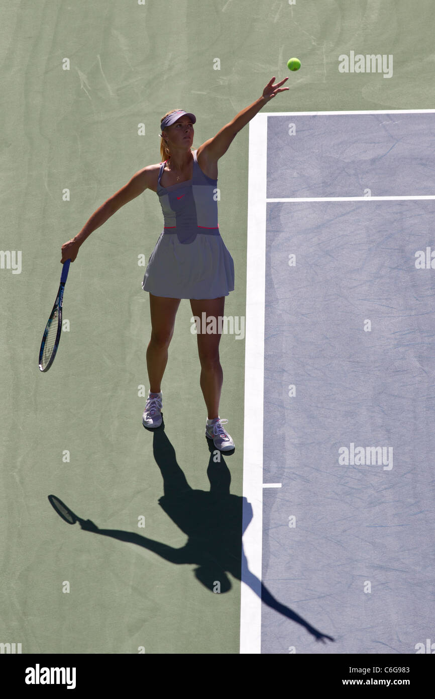 Maria Sharapova (RUS) competing at the 2011 US Open Tennis. Stock Photo