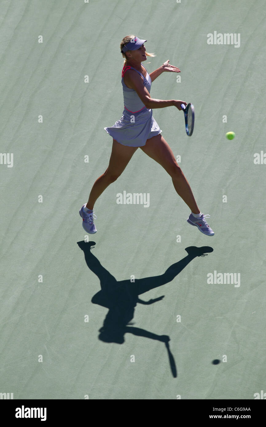 Maria Sharapova (RUS) competing at the 2011 US Open Tennis. Stock Photo