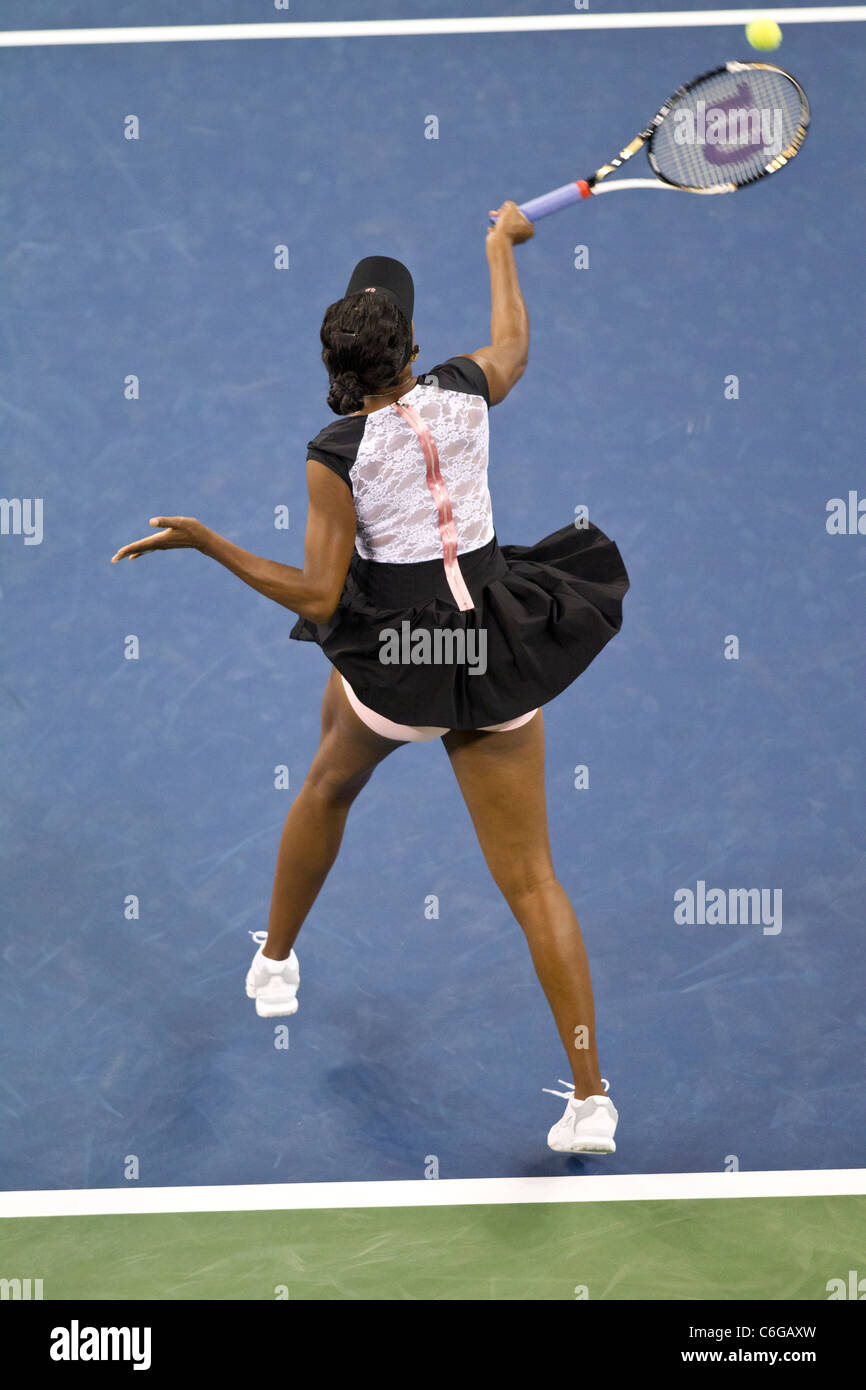 Venus Williams (USA) competing at the 2011 US Open Tennis. Stock Photo