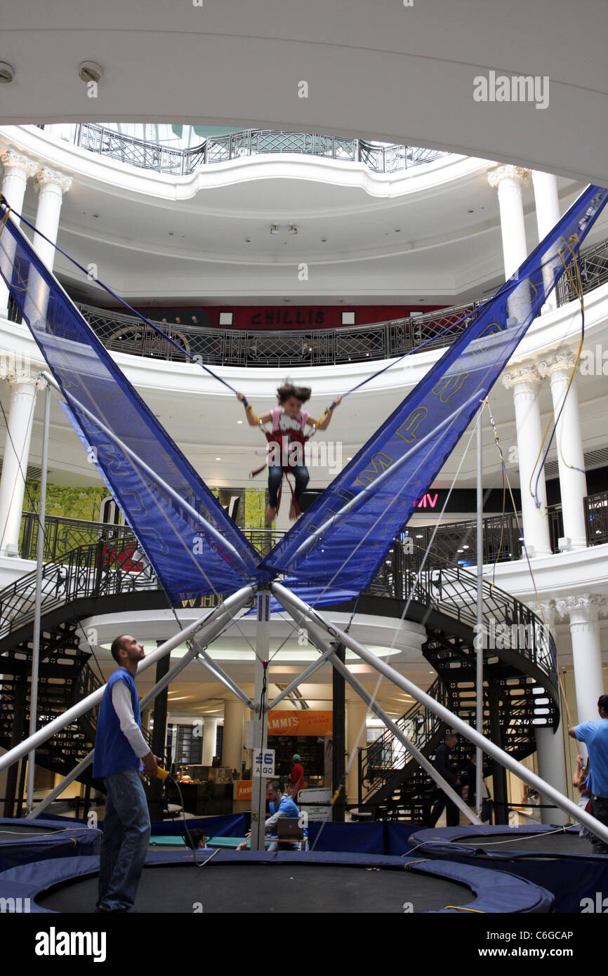 Bungee jumping inside Whiteley's of Queensway in London Stock Photo Alamy
