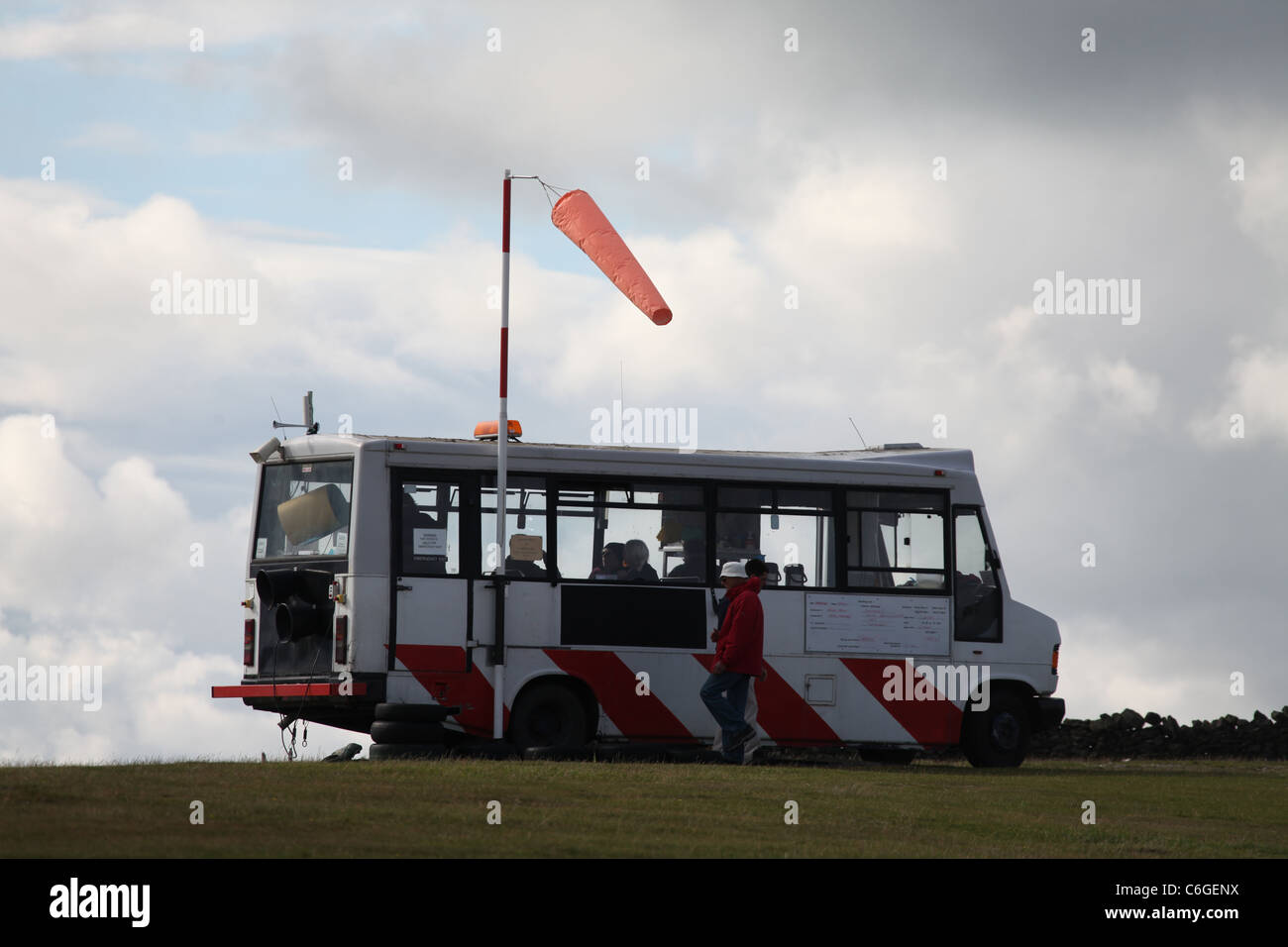 The Mobile Control at Camphill Gliding Club in the Peak District Stock