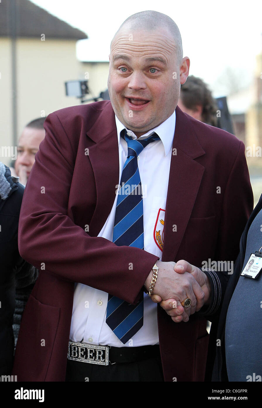 Al Murray filming a new 'Walkers Crisps' commercial in Sandwich. Kent