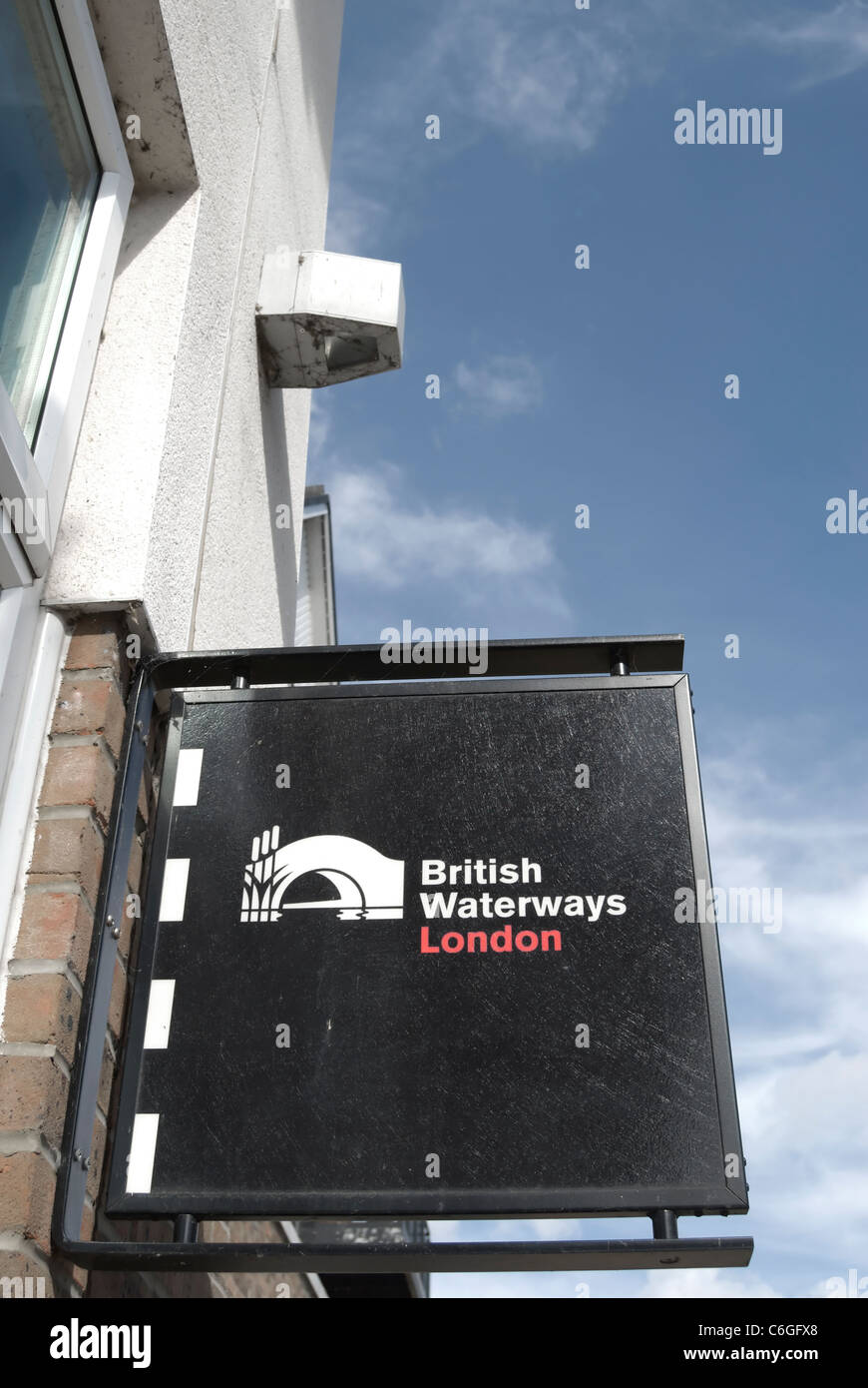 british waterways london sign, at brentford lock, west london, england Stock Photo