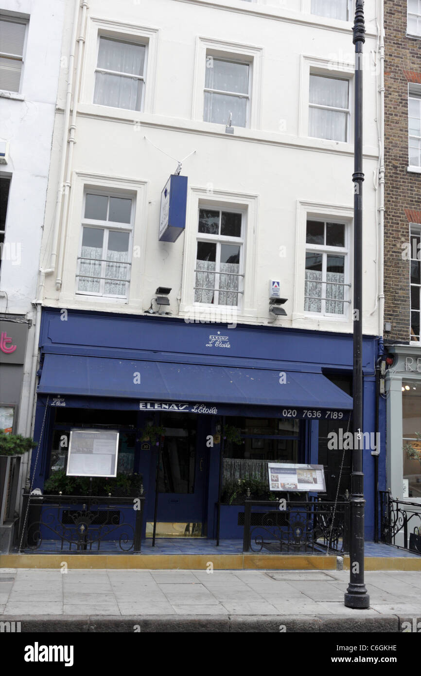 Elana's L'Etoile restaurant in Charlotte Street, London. Stock Photo
