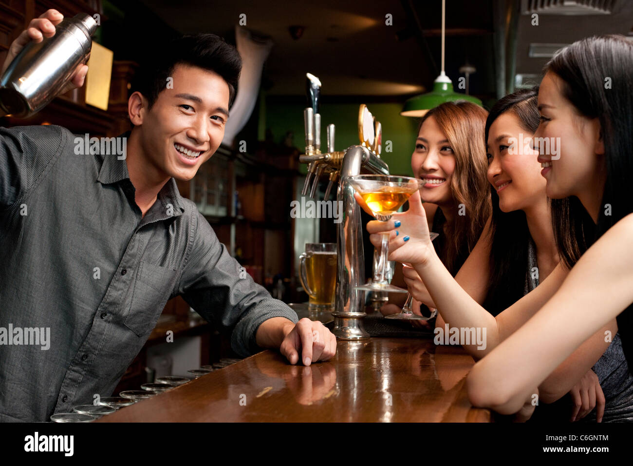 Bartender Shaking Drinks Stock Photo Alamy