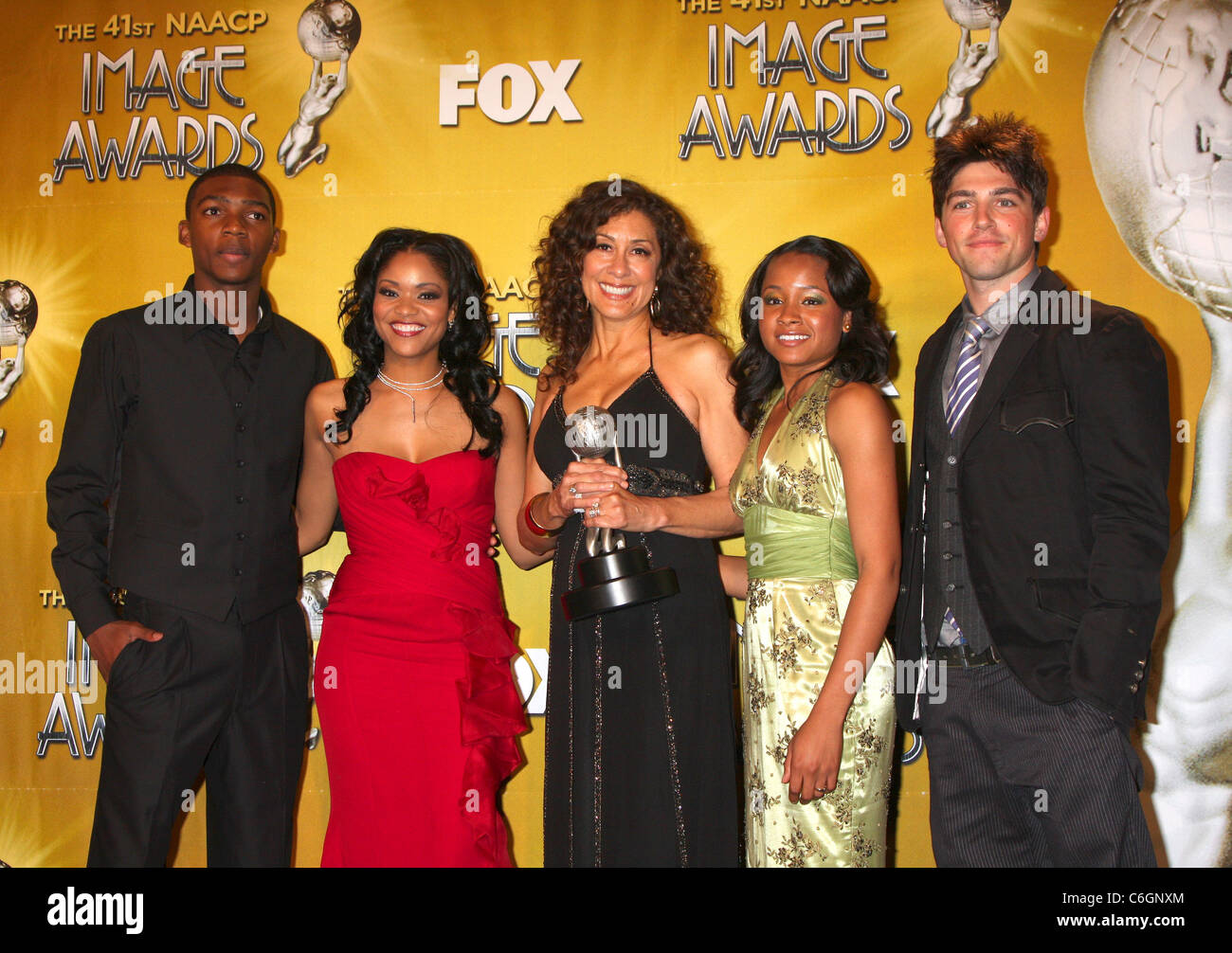 Mishon Ratliff Erica Hubbard Producer Kathleen Mcghee Anderson Rhyon Brown And Robert Adamson 41st Naacp Image Awards At The Stock Photo Alamy