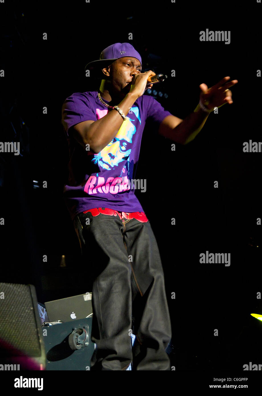 Dizzee Rascal performing at the Manchester Evening News Arena ...