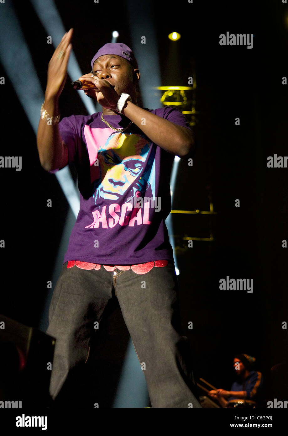Dizzee Rascal performing at the Manchester Evening News Arena ...