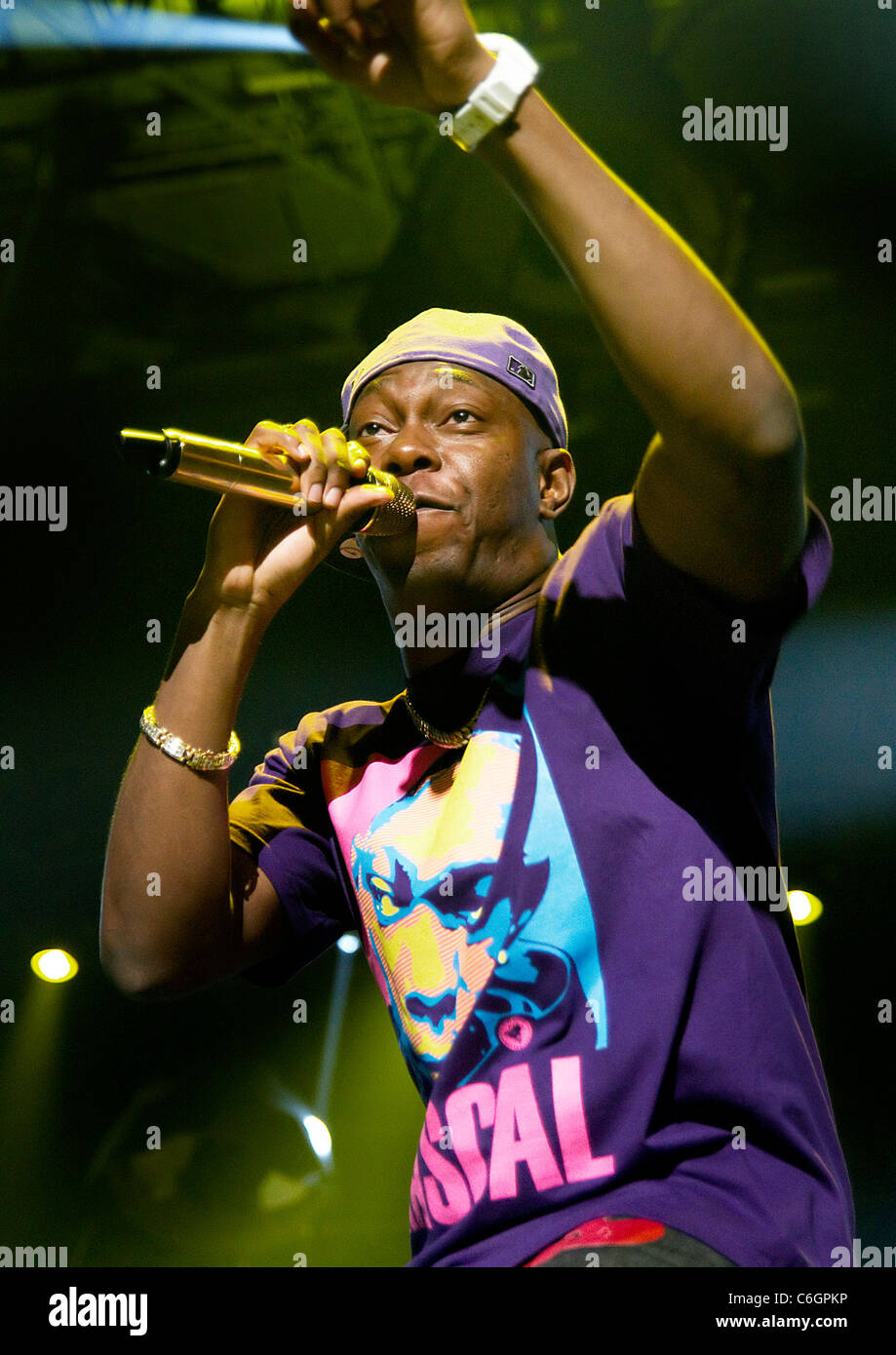 Dizzee Rascal performing at the Manchester Evening News Arena