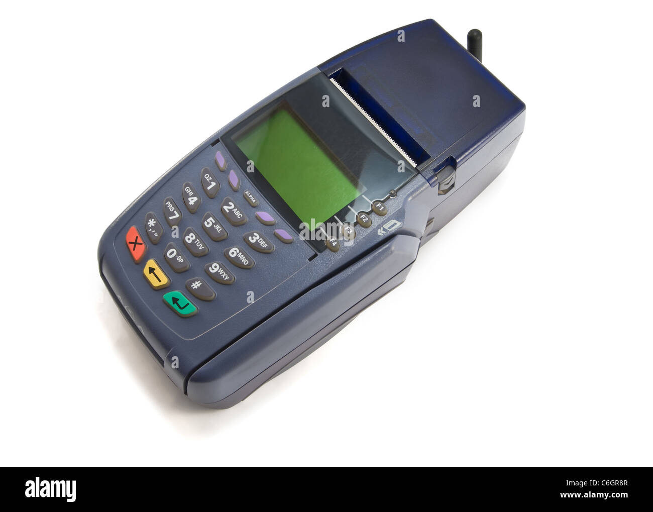 credit card reader is isolated on white Stock Photo