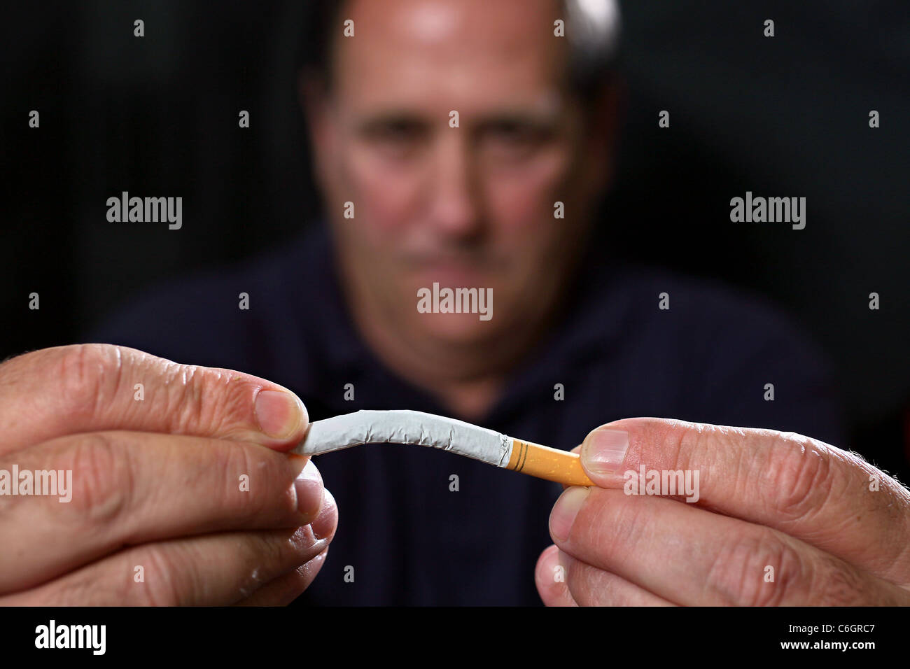 Illustration on breaking the smoking habit. Stock Photo