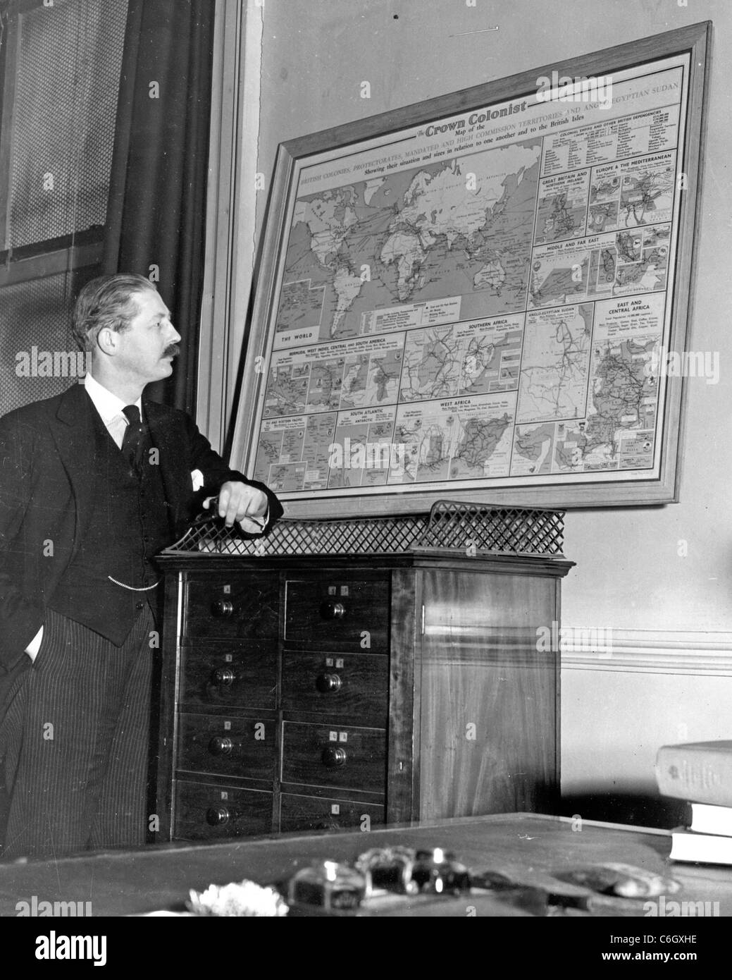 HAROLD MACMILLAN (1894-1986)  UK politician as Under-Secretary of State for the Colonies in 1942 Stock Photo