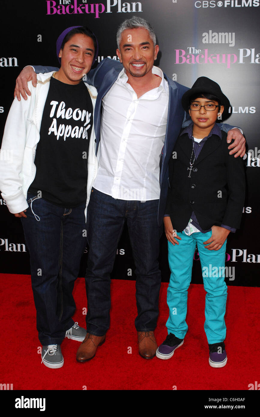 Cesar Millan And His Sons Andre And Calvin Los Angeles Premiere Of The