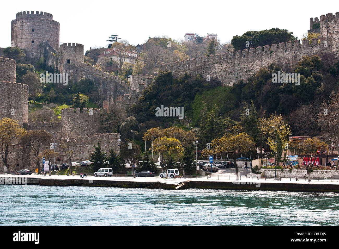 The Rumeli Castle,built by the Ottomans in just 3 months in 1452 to block the entrance to Bosphorus during a siege of Istanbul. Stock Photo