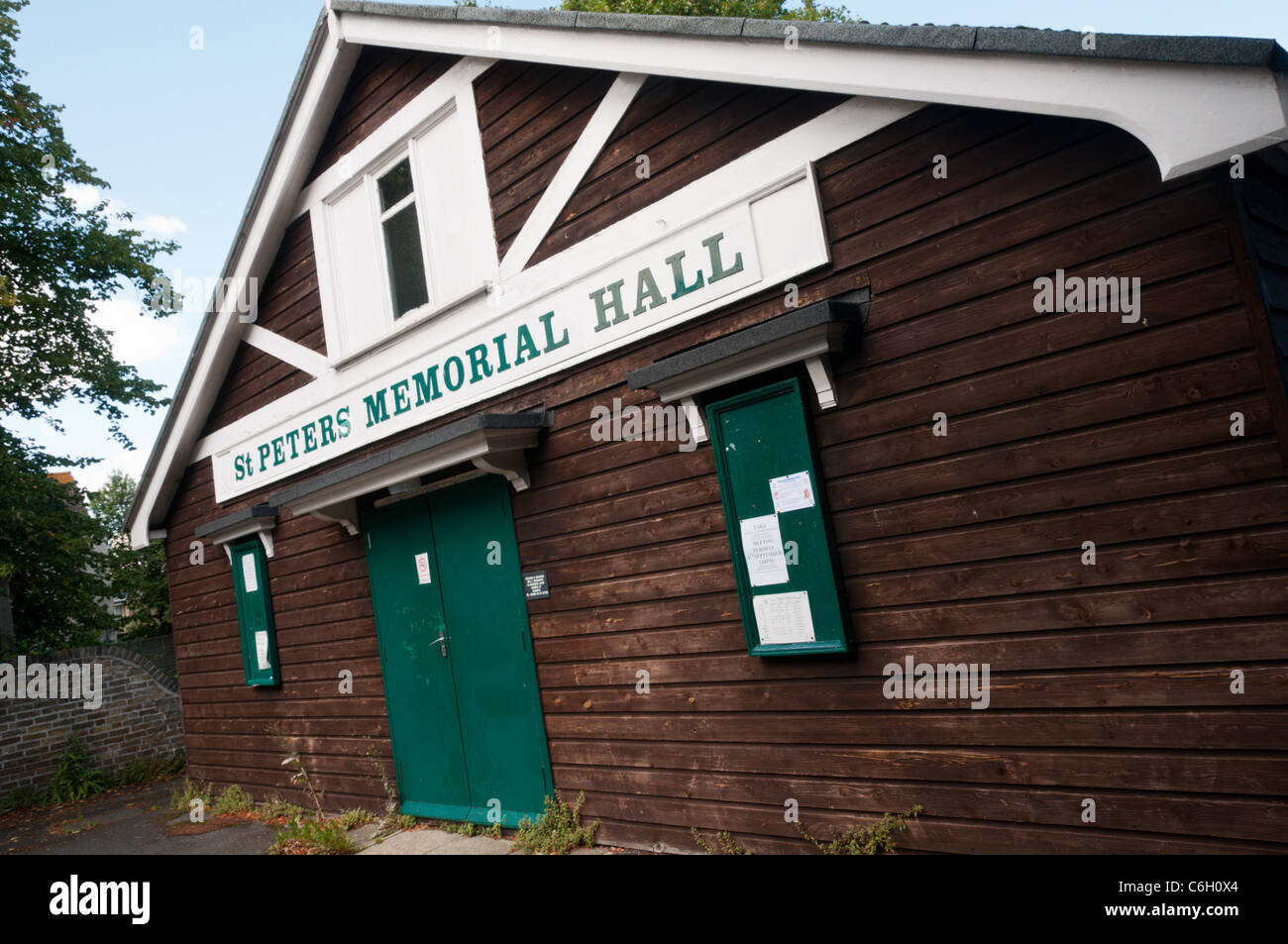 The wooden village hall of St Peter's, near Broadstairs, in Kent, England Stock Photo