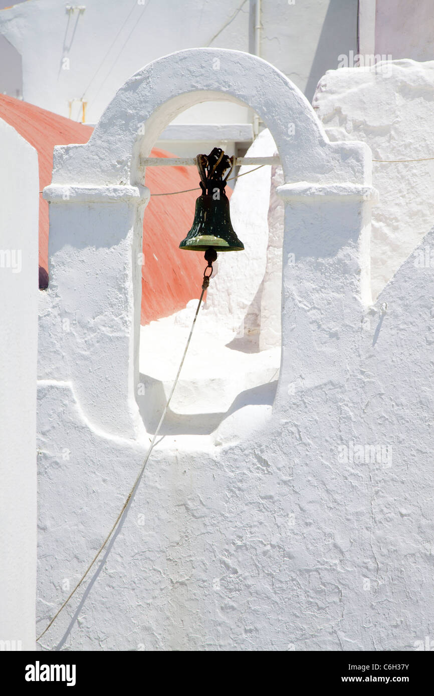 Traditional white Church, Mykonos (Hora), Cyclades Islands, Greece, Europe Stock Photo