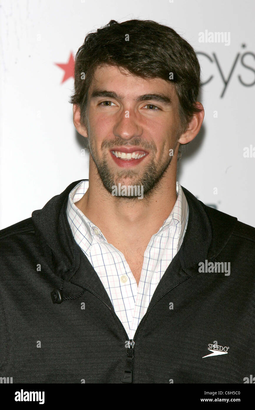 Olympic gold medalist Michael Phelps visits Macy's Herald Square New