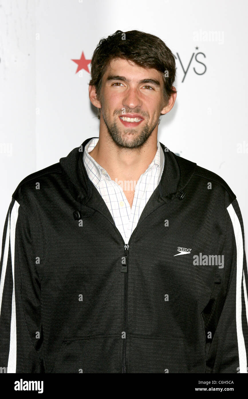 Olympic gold medalist Michael Phelps visits Macy's Herald Square New