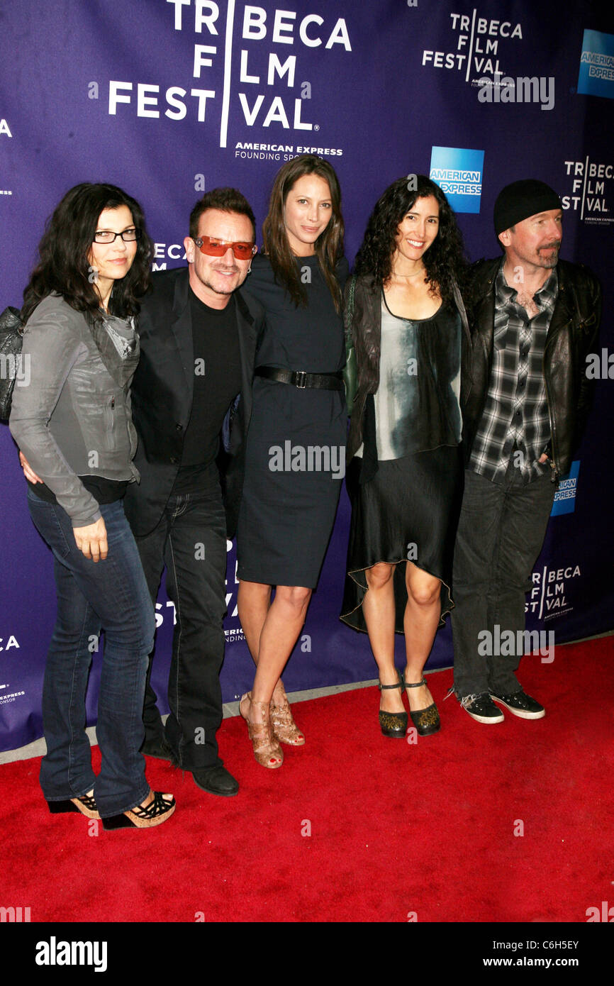 Ali Hewson, Bono, Christy Turlington Burns, Morleigh Steinberg and The Edge 9th Annual Tribeca Film Festival - Premiere of 'No Stock Photo