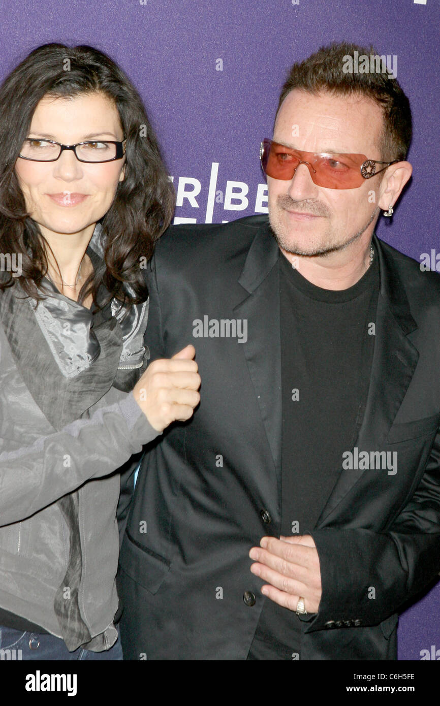 Ali Hewson and Bono 9th Annual Tribeca Film Festival - Premiere of 'No Woman, No Cry' at Village East Cinemas - Arrivals New Stock Photo