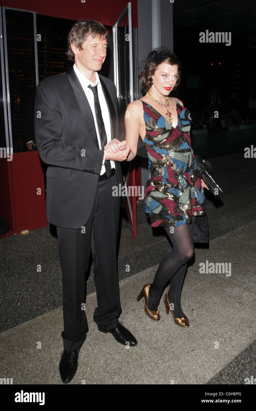 Milla Jovovich and Shawn Andrews leave Boa Steakhouse restaurant Los Angeles, California - 07.03.10 Owen Beiny Stock Photo