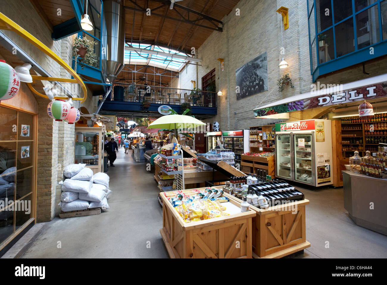 interior of the forks market Winnipeg Manitoba Canada Stock Photo