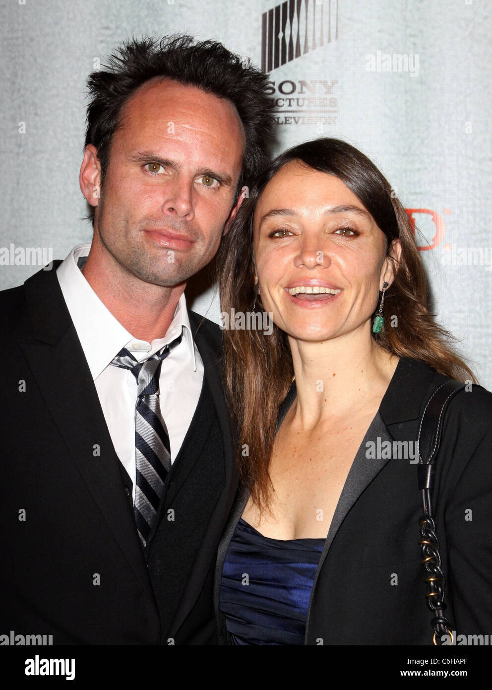 Walton Goggins and wife Nadia Goggins FX's "Justified" Los Angeles