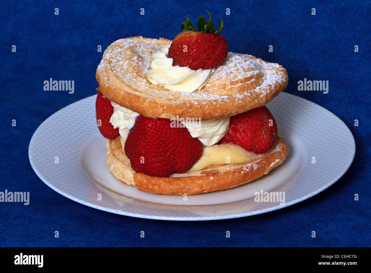Fancy strawberry shortcake. Stock Photo