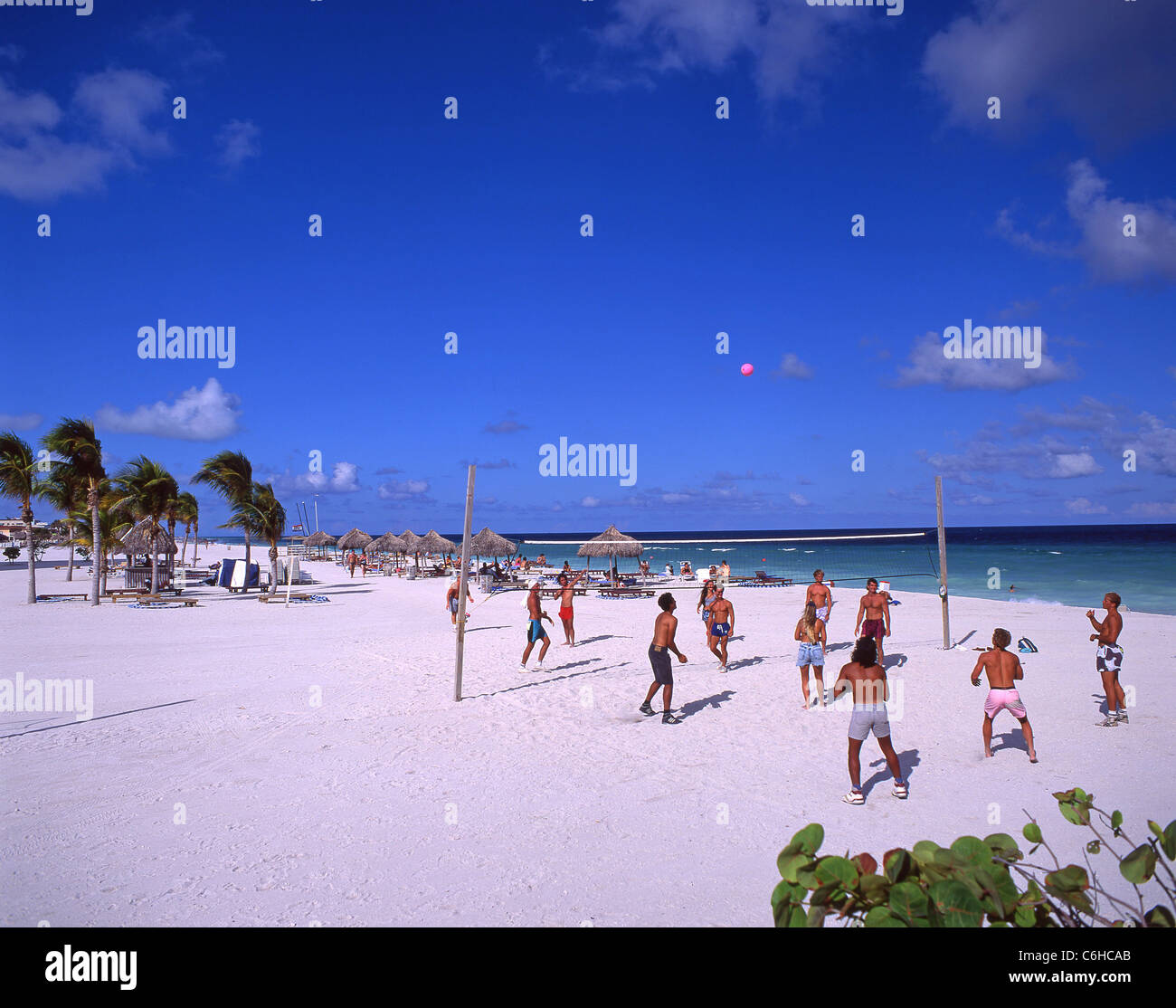 Beach volleyball, North Beach, Sunny Isles, Miami Beach, Florida, United States of America Stock Photo