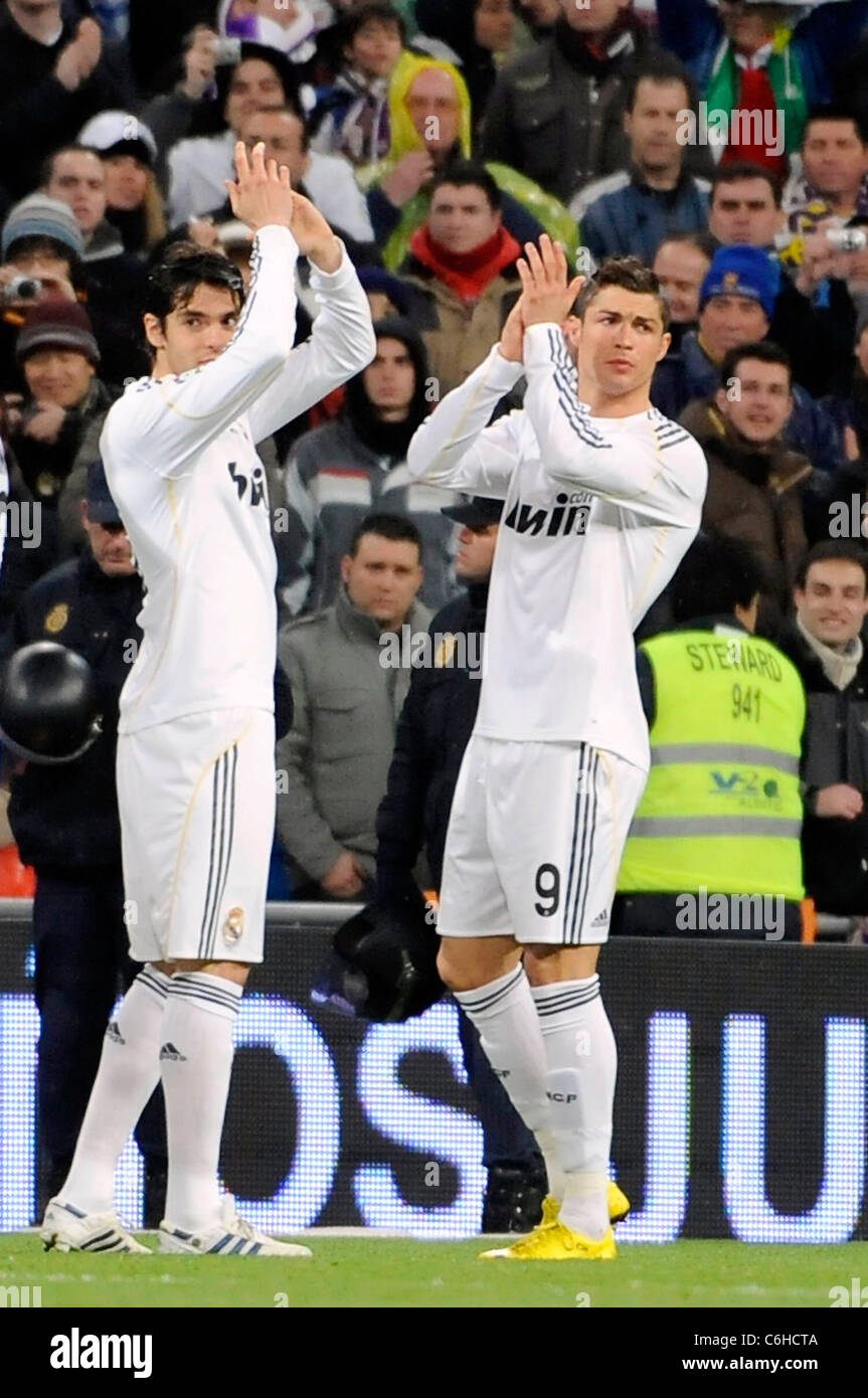 Cristiano Ronaldo and Kaka Real Madrid v Sevilla at the Santiago Bernabeu  Stadium Real Madrid went on to win the match 3 - 2 Stock Photo - Alamy