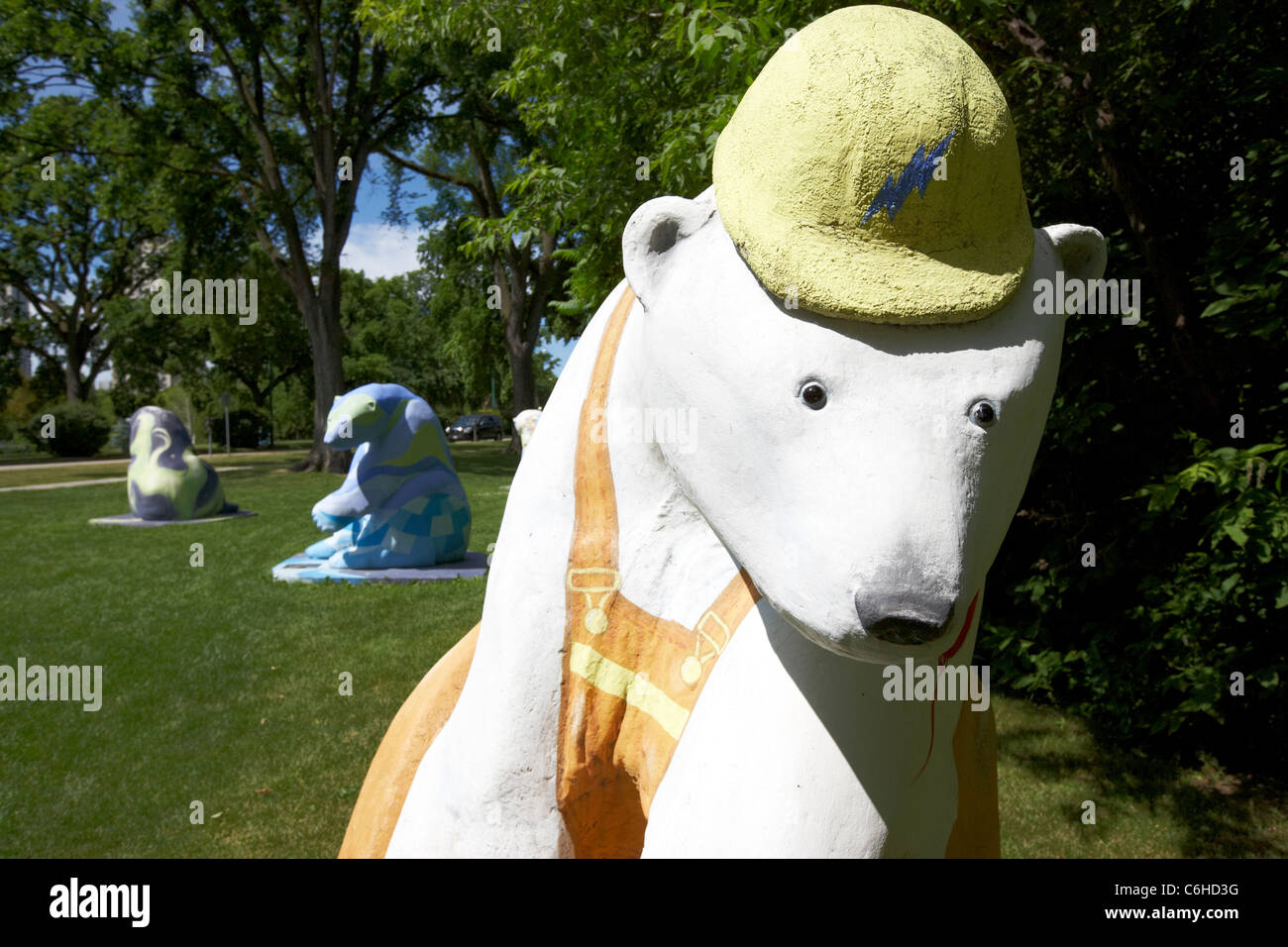 bears on broadway statues in the grounds of the manitoba legislative