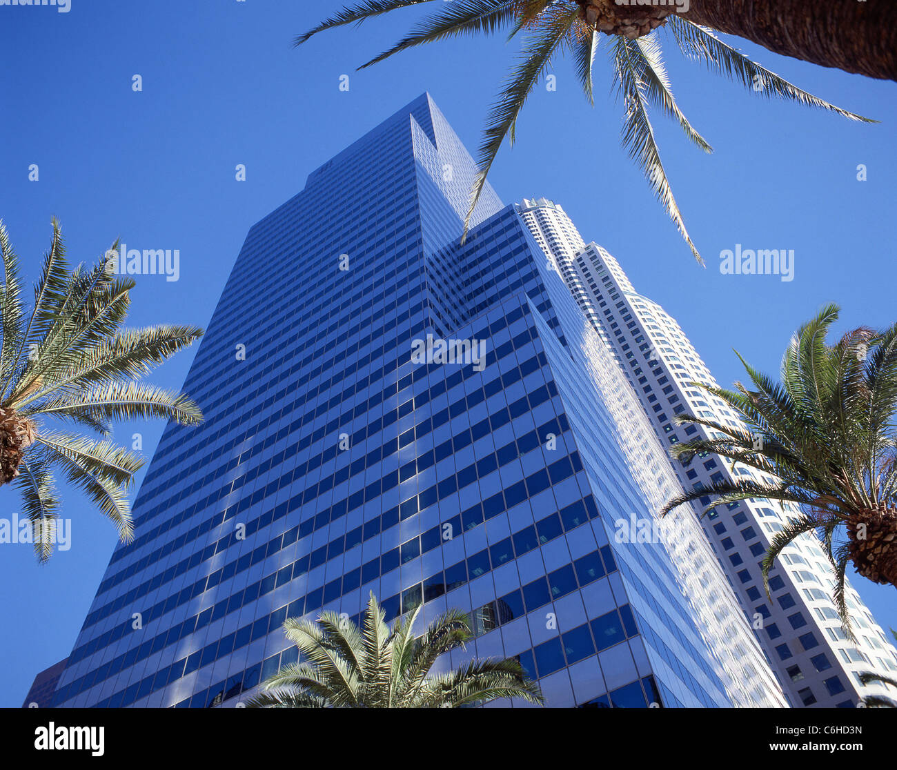 Skyscraper in downtown business district, Los Angeles, California, United States of America Stock Photo