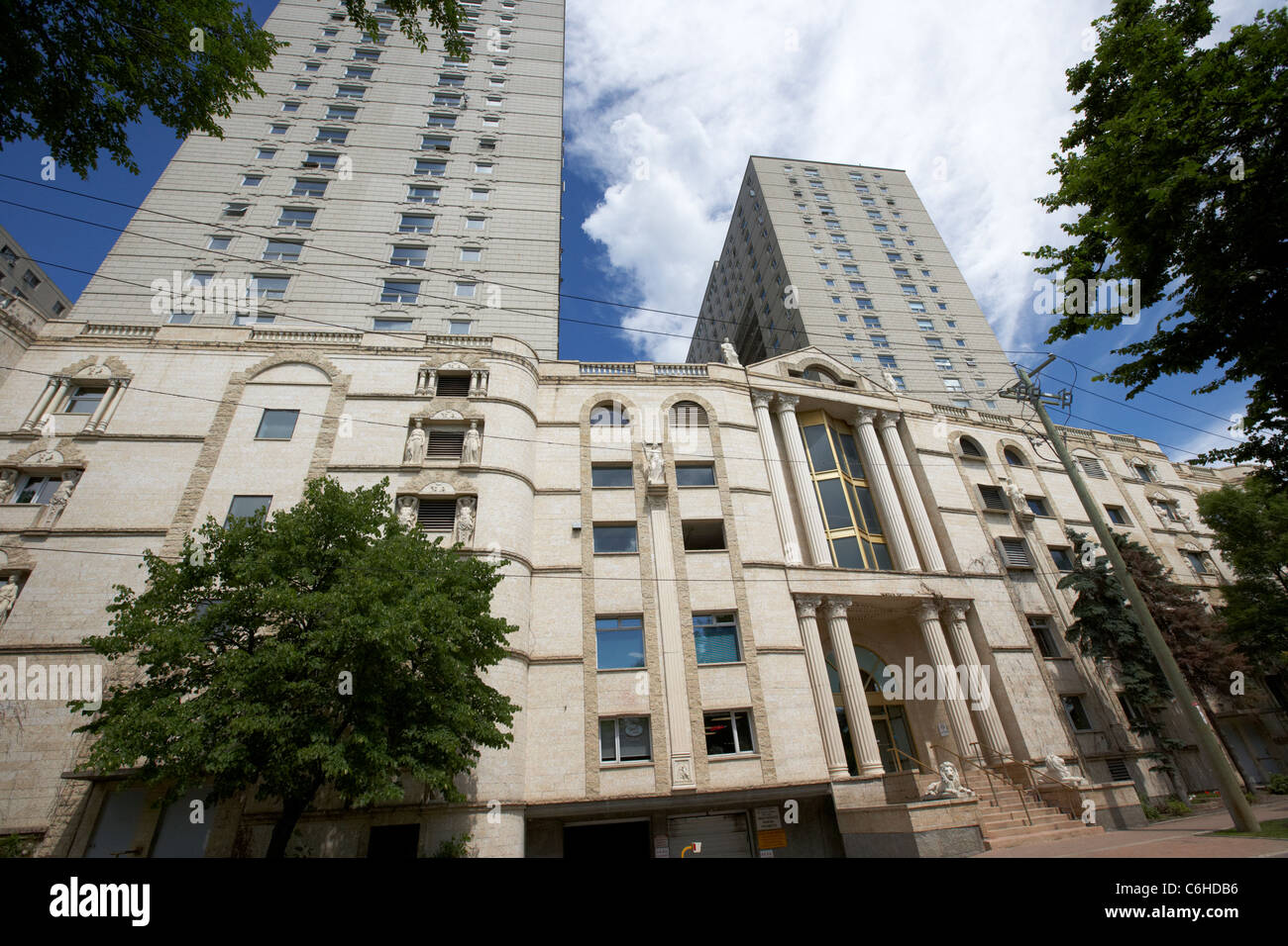 apartment tower blocks at fort garry winnipeg manitoba canada Stock