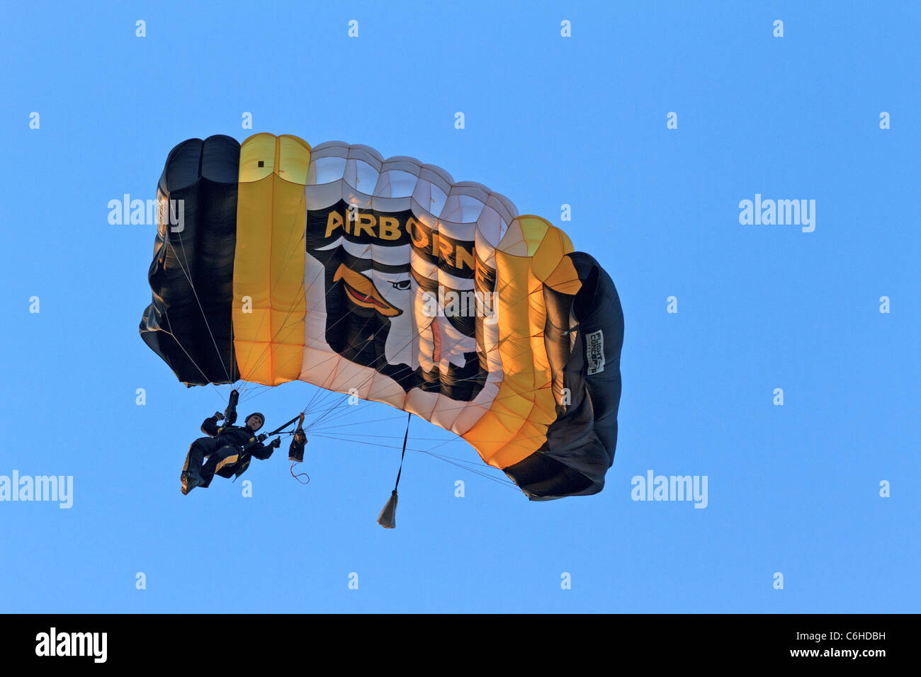 Military parachutist. Stock Photo