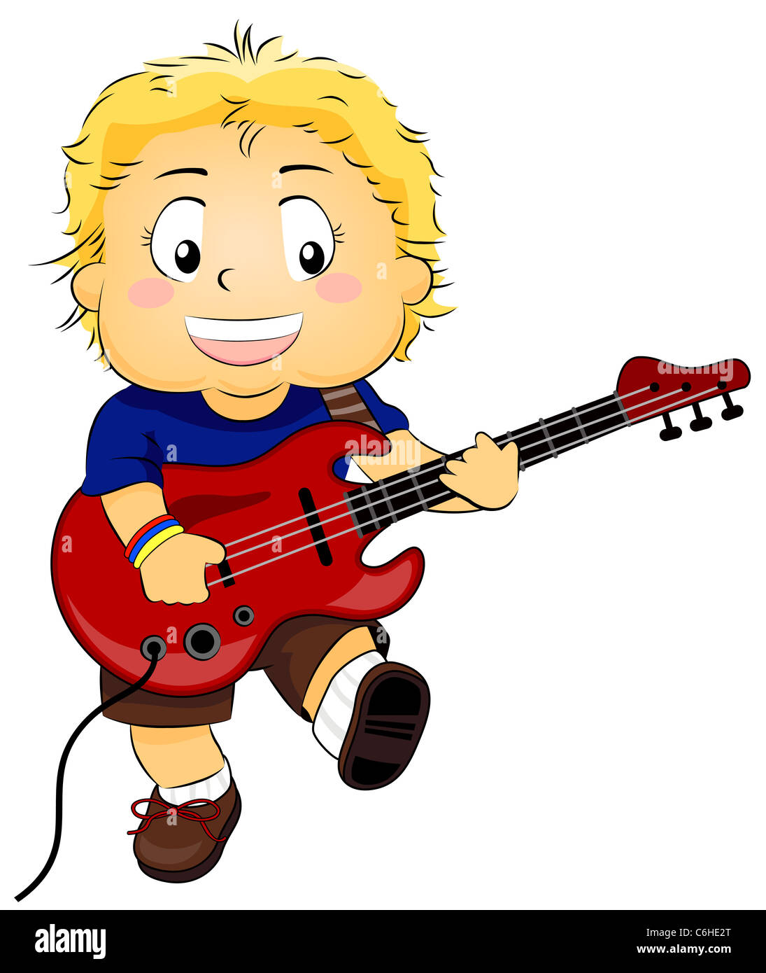 Illustration of a Kid Strumming His Guitar Stock Photo Alamy
