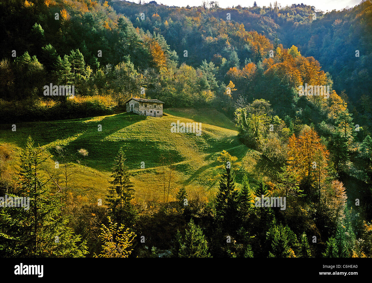 Tremosine plateau in autumn. Stock Photo