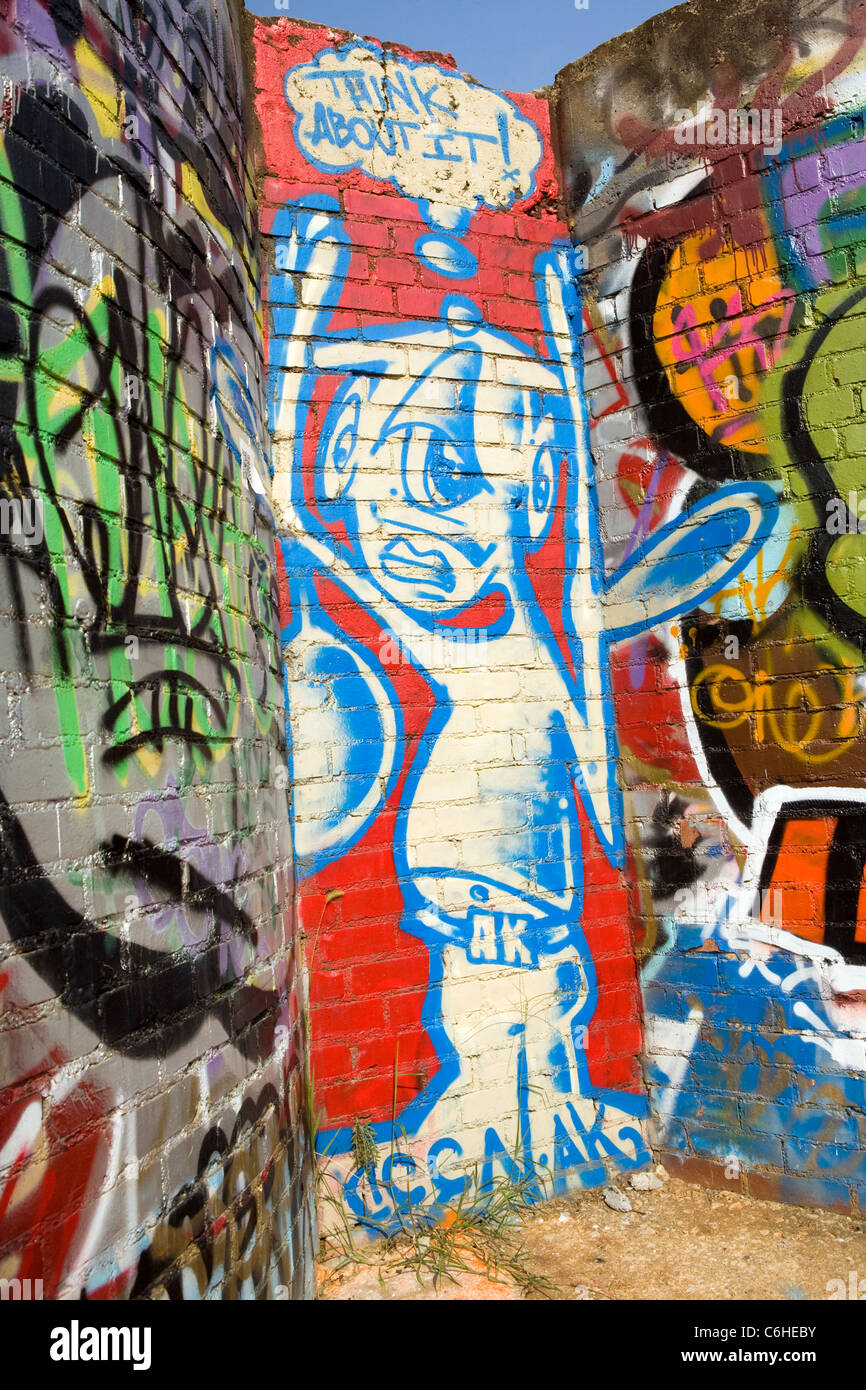 Graffiti - River Arts District - Asheville, North Carolina, USA Stock Photo