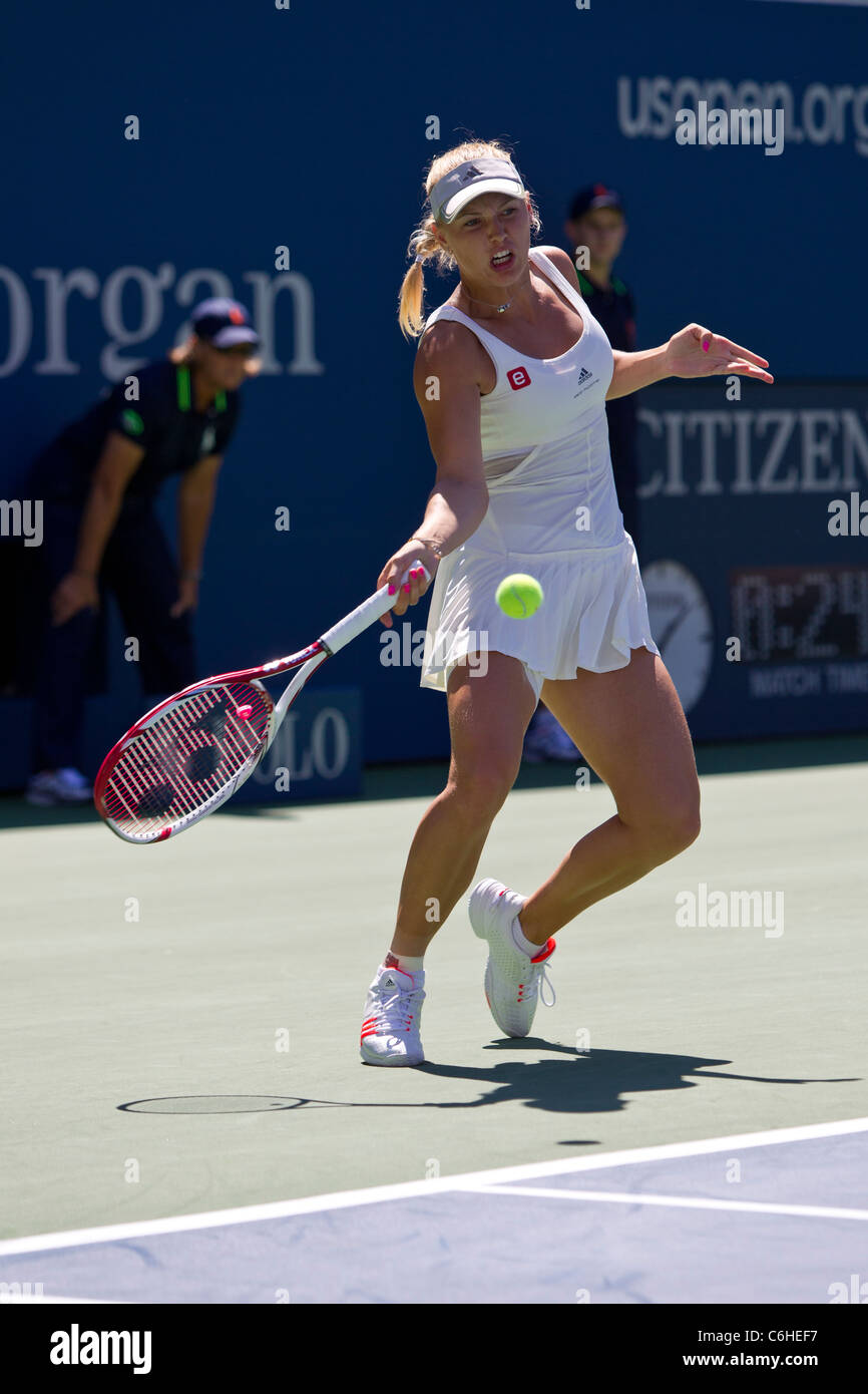Caroline Wozniacki (DEN) competing at the 2011 US Open Tennis Stock ...