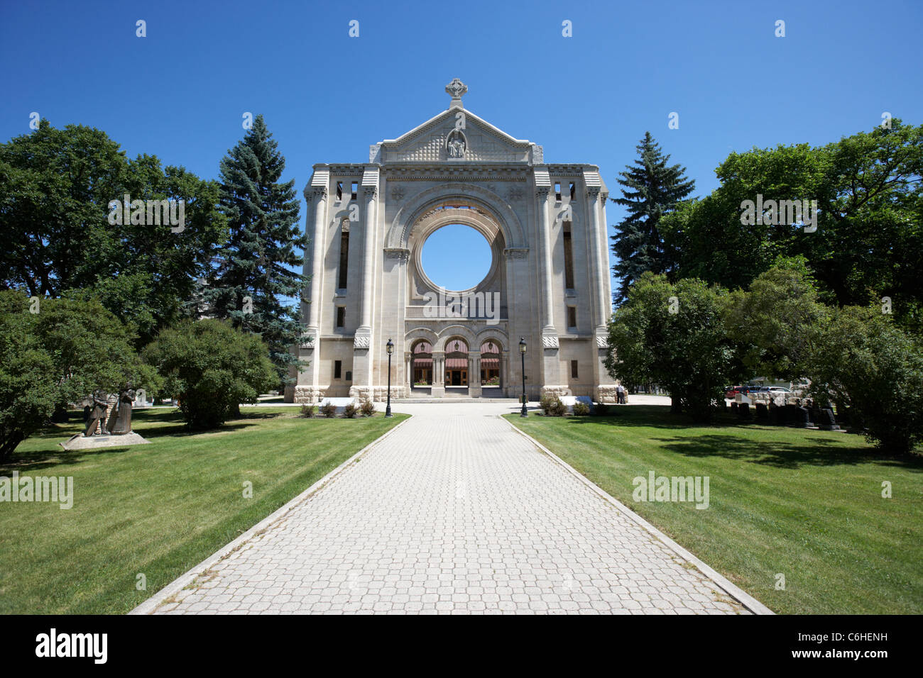 saint boniface cathedral french quarter winnipeg manitoba canada Stock