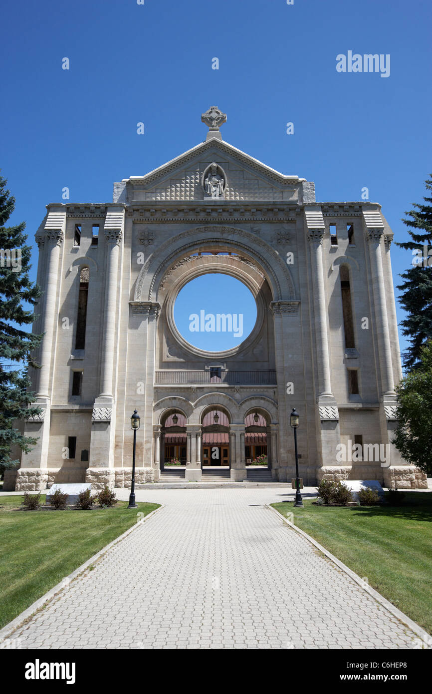 saint boniface cathedral french quarter winnipeg manitoba canada Stock