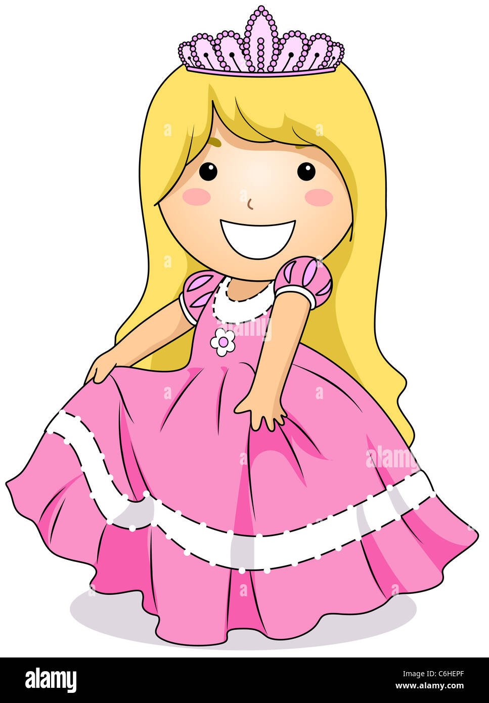 Illustration of a Little Girl Wearing a Princess Costume Stock Photo ...